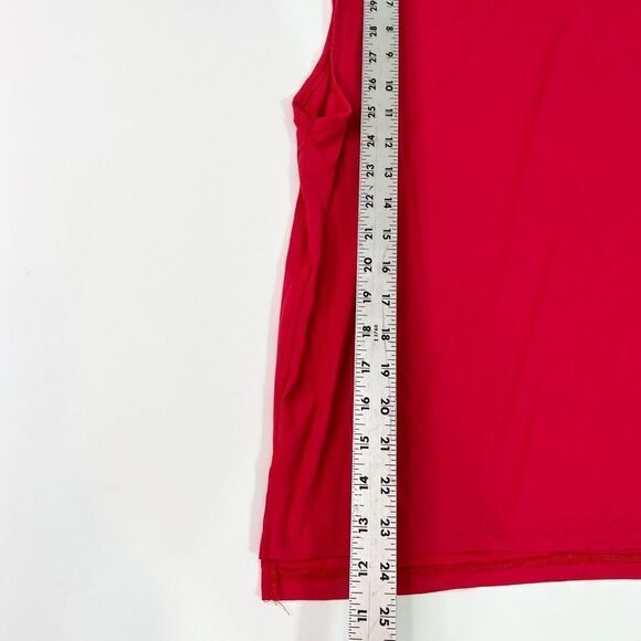Zyia Active Muscle Tank Women's Large Red Stretch Sleeveless Crewneck Slit Tees - Picture 4 of 9
